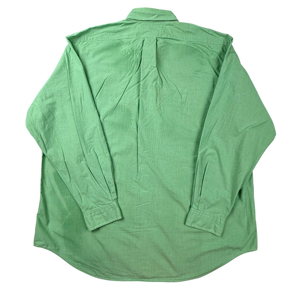 Polo Ralph Lauren Blake Shirt Green Micro Check Cotton Button Down Mens XL - Picture 4 of 6
